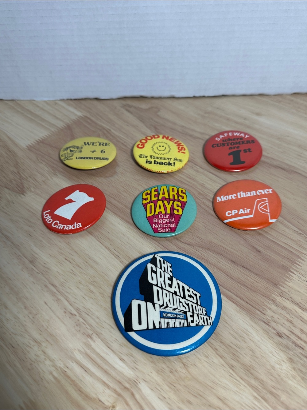 Vintage Lot of Canadiana Pin Back Buttons